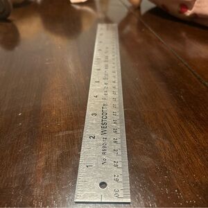 Vintage Westcott  Silver Metal Ruler No. R590-12